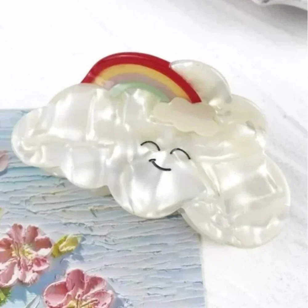 ⭐️❤️ FREE Modern Hair Rainbow Cloud Chic Glam Girly Minimalist Trendy Claw Clip